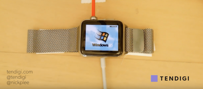 Borítókép: Windows 95 betöltődés közben az Apple Watch-on.