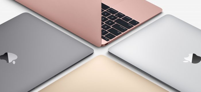 Borítókép: A 12"-es MacBook modellek négy színben.