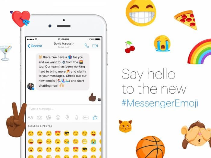 Kép: A Facebook Messenger esetén elérhetővé váló új emojik promó bannere.