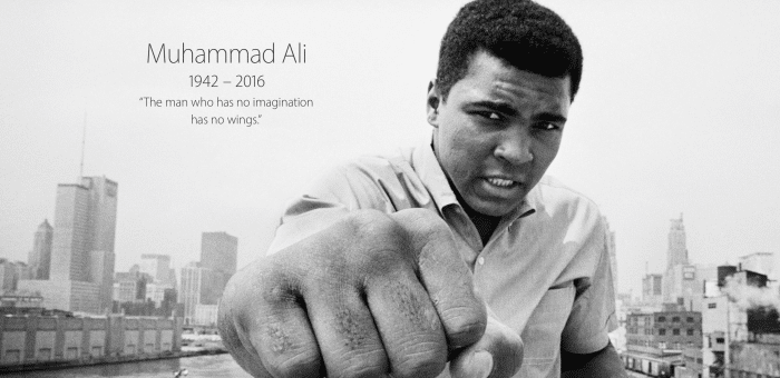 Borítókép: Az Apple főoldala is megemlékezik Muhammad Aliról.