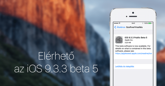 Borítókép: Elérhető az iOS 9.3.3 beta 5.