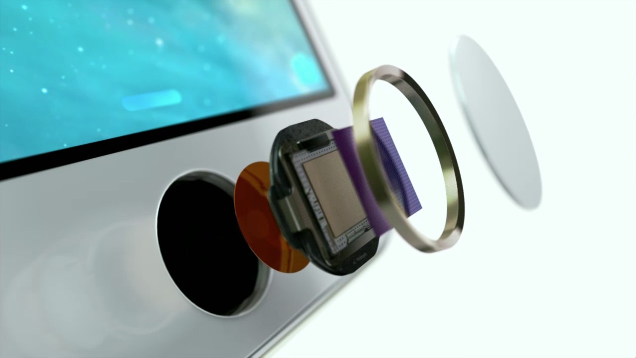 Az iPhone 5s Touch ID összetevőinek robbantott képe