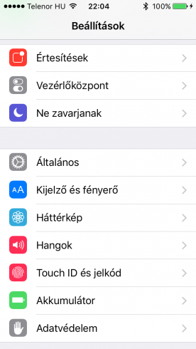 iOS9b4-Beallitasok