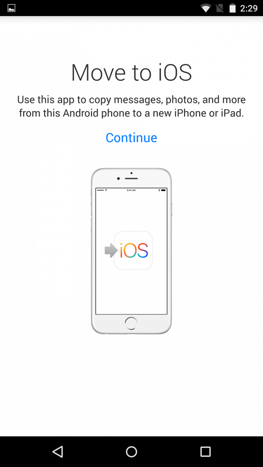 move to ios app not compatible
