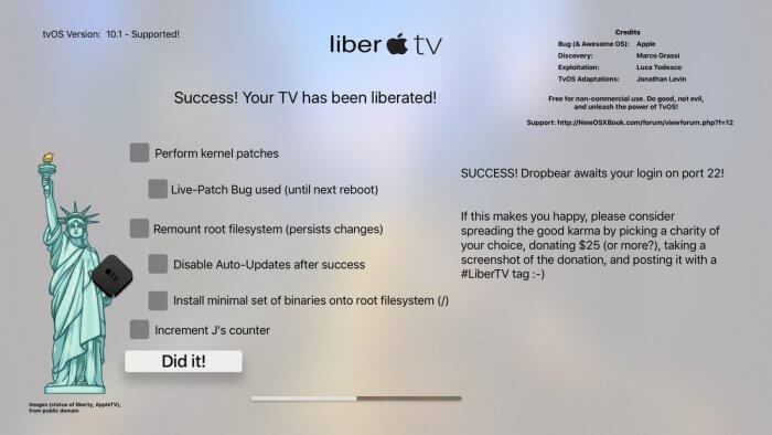 liberTV – sikeres jailbreak