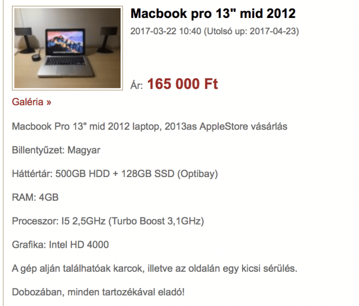 Használt Macbook