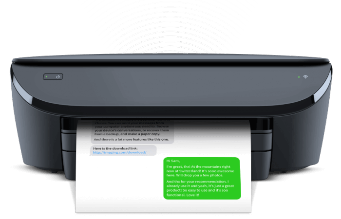 iMessage-ek és SMS-ek nyomtatása