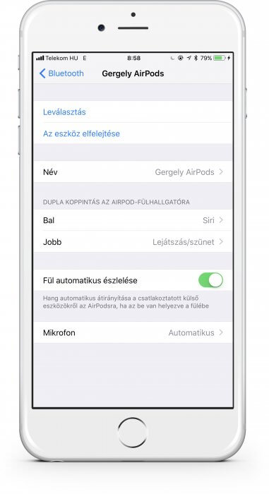 iOS 11 AirPods funkciók