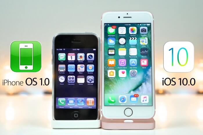 iPhone OS 1.0 és iOS 10