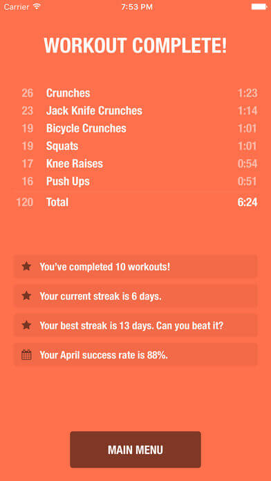 Streaks Workout képernyőfotó