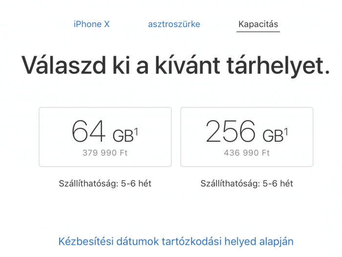 Magyarország iPhone X szállítás