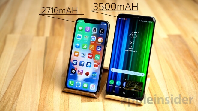 iPhone X vs Samsung Galaxy S9 Plus akkumulátorteszt