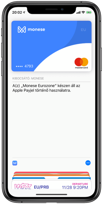 Monese Apple Pay kártya Magyarország