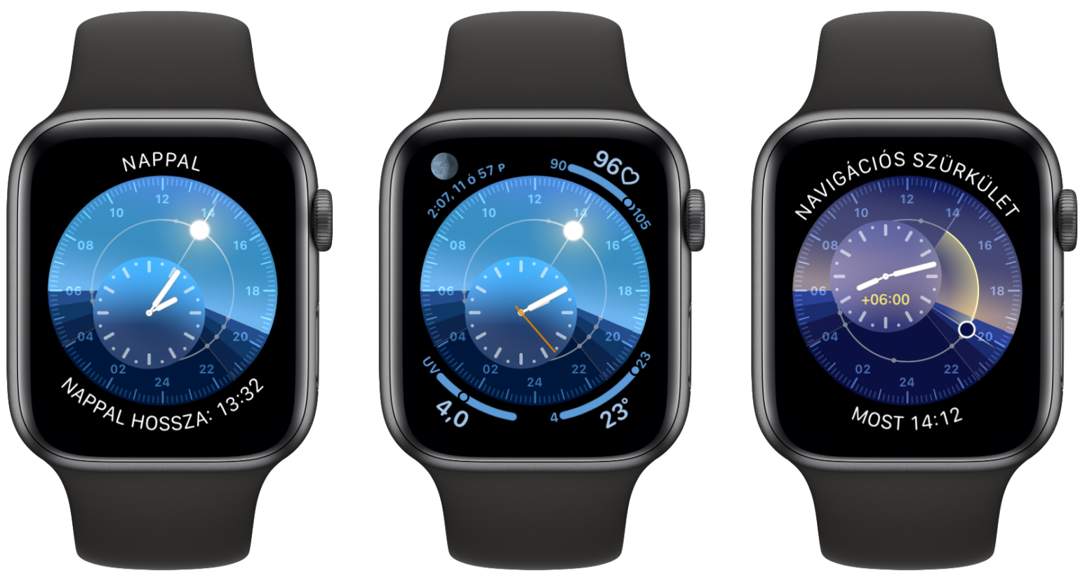A csuklódra helyezi a Naprendszert az Apple Watch Napóra számlapja