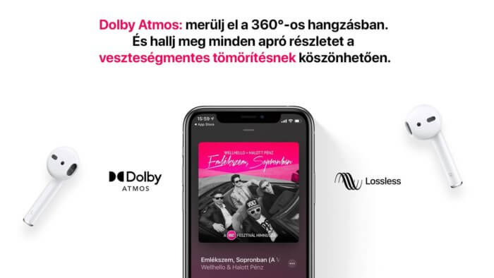 Apple Music Lossless - térbeli hangzás - Dolby Atmos