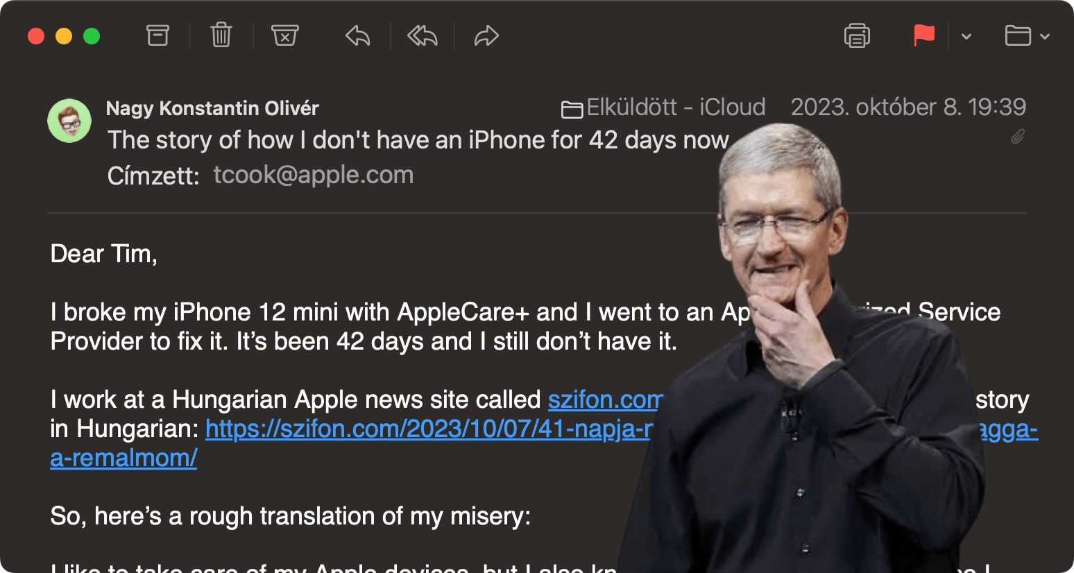Emailt írtam Tim Cooknak és így lett iPhone-om 47 nap után