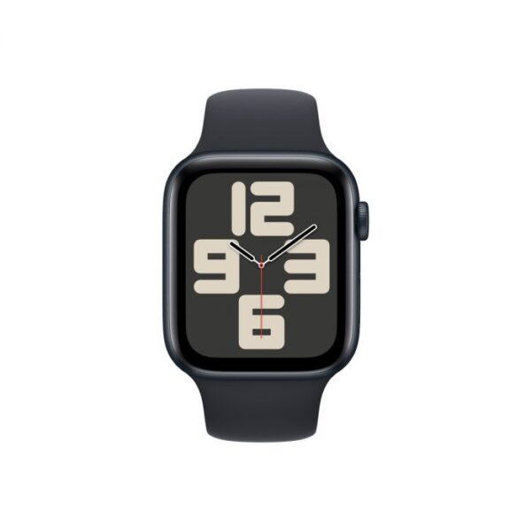 Apple Watch SE GPS – 44 mm-es éjfekete alumíniumtok, éjfekete sportszíj - S/M