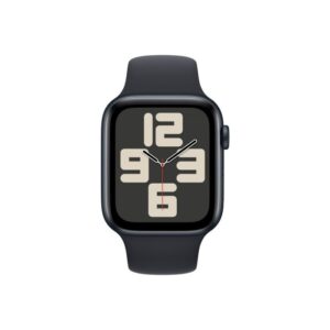 Apple Watch SE GPS – 44 mm-es éjfekete alumíniumtok, éjfekete sportszíj - M/L