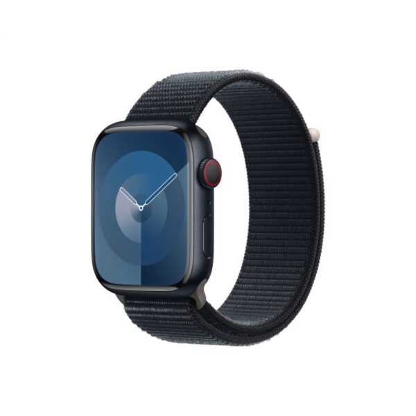 Apple Watch Series 9 GPS + Cellular – 45 mm-es éjfekete alumíniumtok, éjfekete sportpánt
