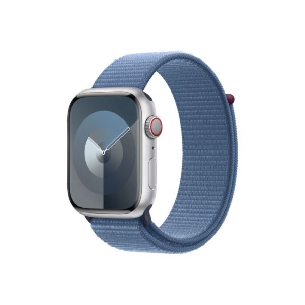 Apple Watch Series 9 GPS + Cellular – 45 mm-es ezüst alumíniumtok, télkék sportpánt