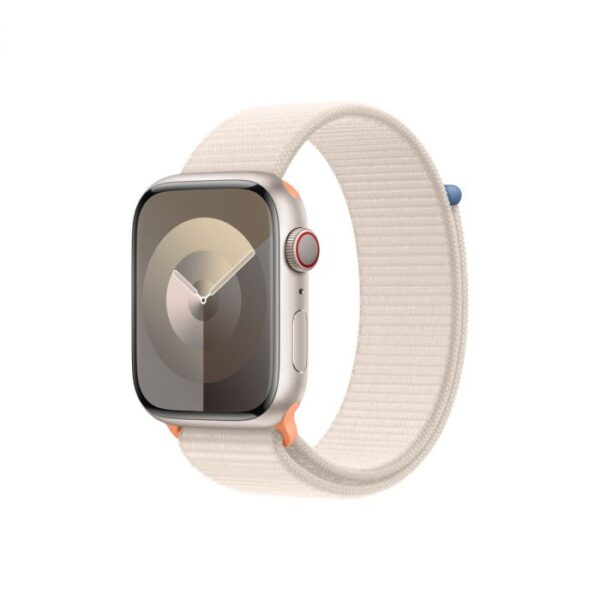 Apple Watch Series 9 GPS + Cellular – 45 mm-es csillagfény alumíniumtok, csillagfény sportpánt