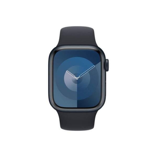 Apple Watch Series 9 GPS + Cellular – 41 mm-es éjfekete alumíniumtok, éjfekete sportszíj - S/M