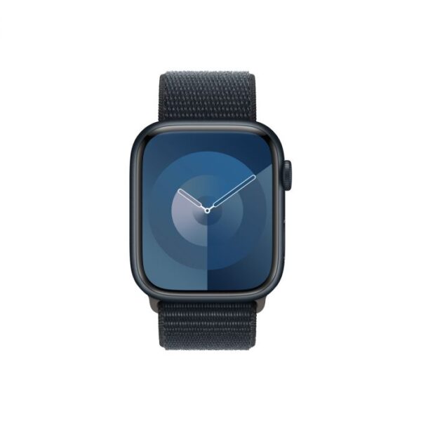 Apple Watch Series 9 GPS – 45 mm-es éjfekete alumíniumtok, éjfekete sportpánt