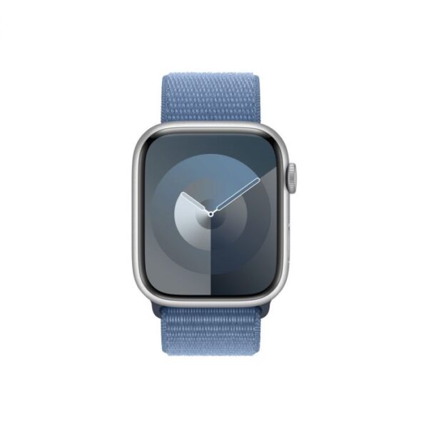 Apple Watch Series 9 GPS – 45 mm-es ezüst alumíniumtok, télkék sportpánt