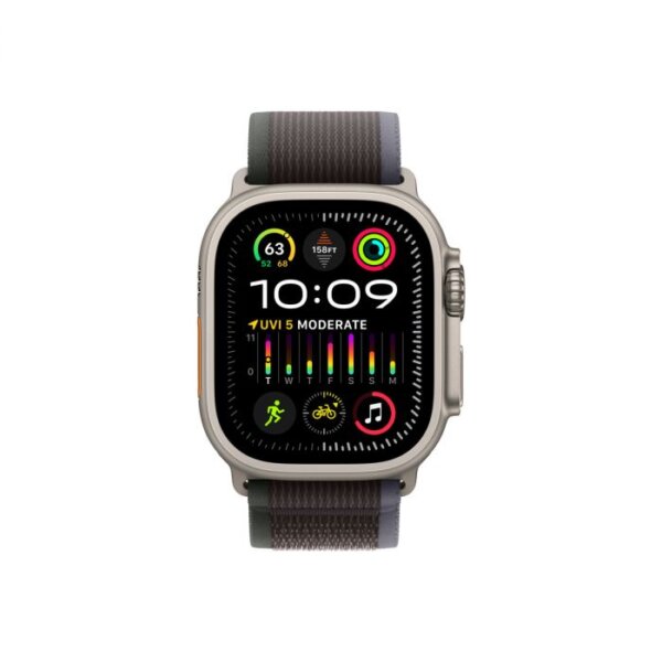 Apple Watch Ultra 2 GPS + Cellular – 49 mm-es titántok, kék-fekete terep pánt - S/M