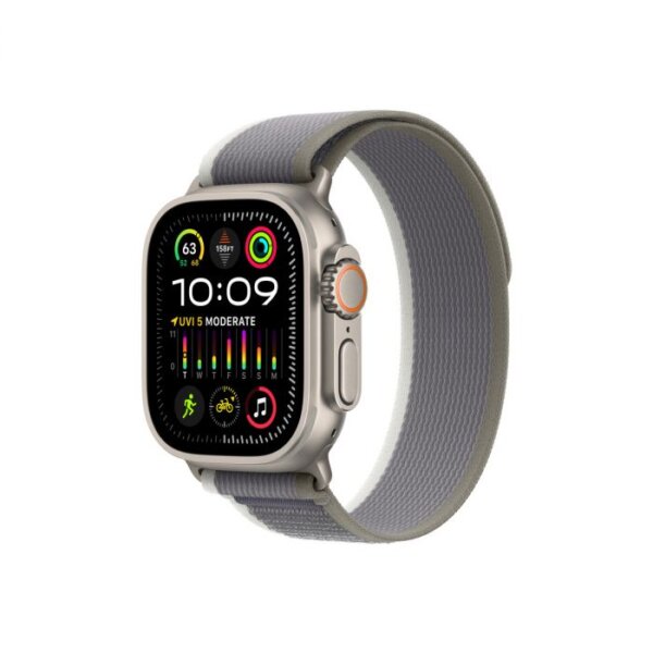 Apple Watch Ultra 2 GPS + Cellular – 49 mm-es titántok, zöld-szürke terep pánt - M/L