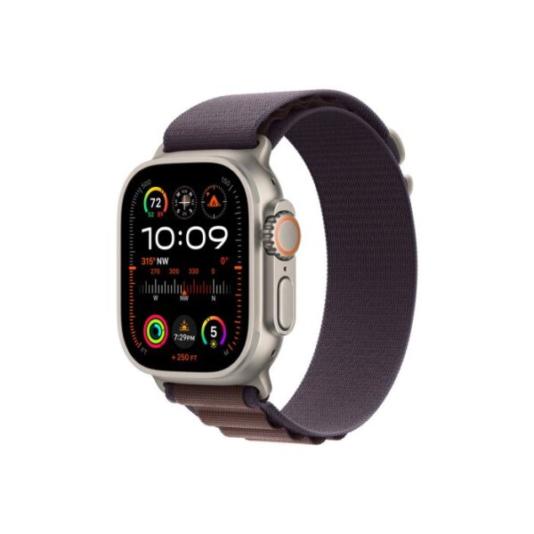 Apple Watch Ultra 2 GPS + Cellular – 49 mm-es titántok, indigó alpesi pánt - S