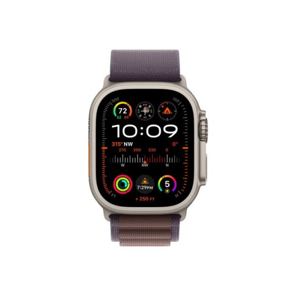 Apple Watch Ultra 2 GPS + Cellular – 49 mm-es titántok, indigó alpesi pánt - M