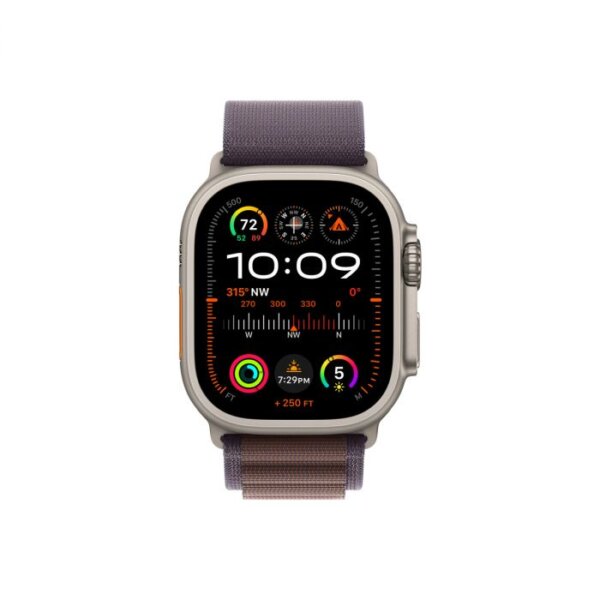 Apple Watch Ultra 2 GPS + Cellular – 49 mm-es titántok, indigó alpesi pánt - S