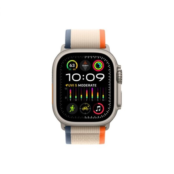 Apple Watch Ultra 2 GPS + Cellular – 49 mm-es titántok, narancs-bézs terep pánt - S/M