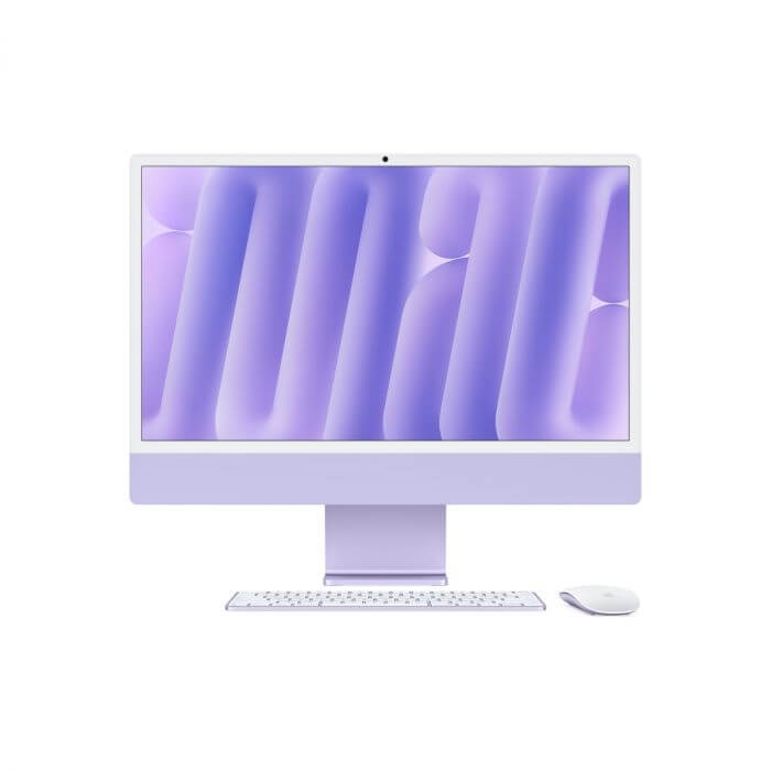 iMac 24” – M4 chip 10 magos CPU-val, 10 magos GPU-val, 16 GB egyesített memória, 256 GB - lila