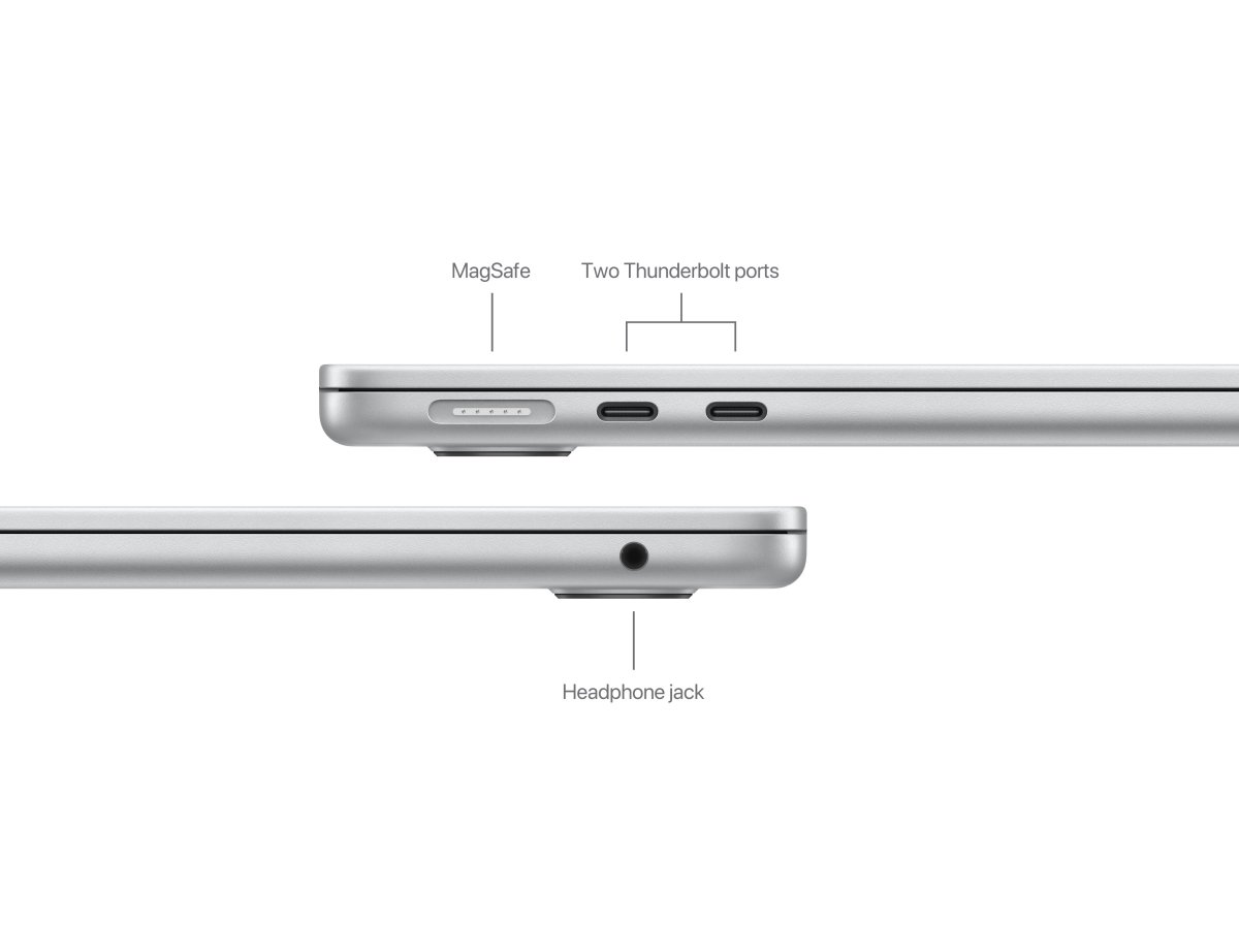 Apple 13 hüvelykes MacBook Air – M3 chip 8 magos CPU-val, 10 magos GPU-val, 16 GB egyesített memória, 512GB SSD – ezüst - Image 5