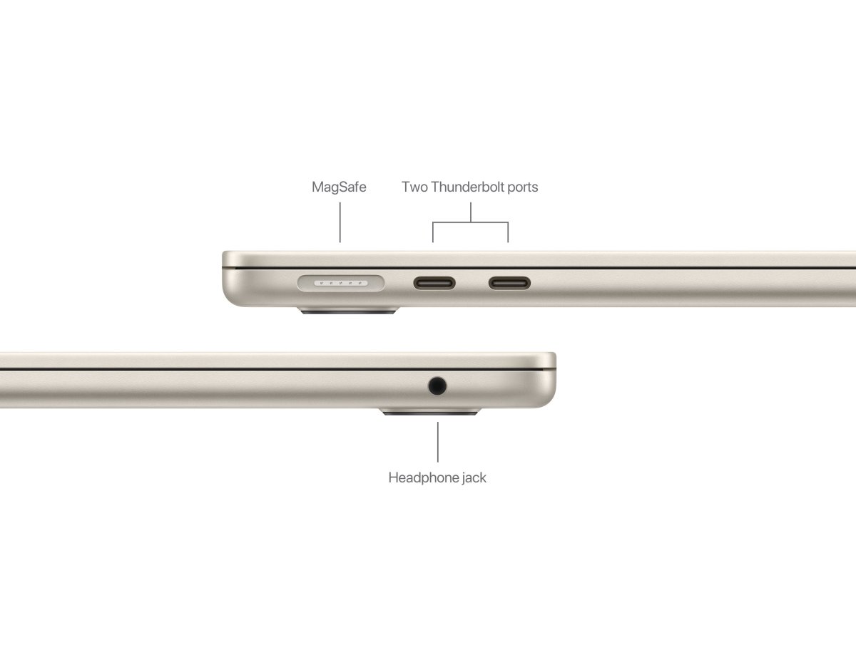 Apple 13 hüvelykes MacBook Air – M3 chip 8 magos CPU-val, 10 magos GPU-val, 16 GB egyesített memória, 512GB SSD – csillagfény - Image 2