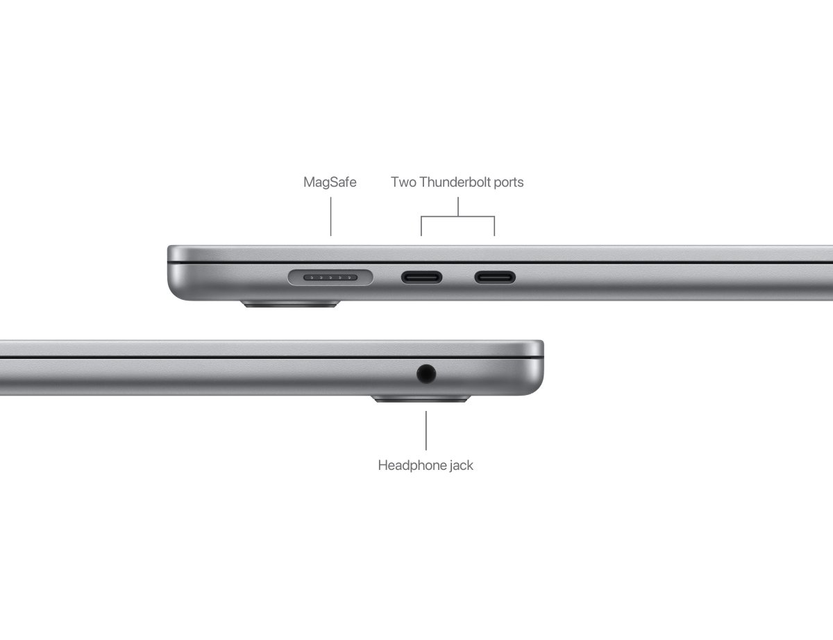 Apple 15 hüvelykes MacBook Air – M3 chip 8 magos CPU-val, 10 magos GPU-val, 16 GB egyesített memória, 512GB SSD – asztroszürke - Image 6