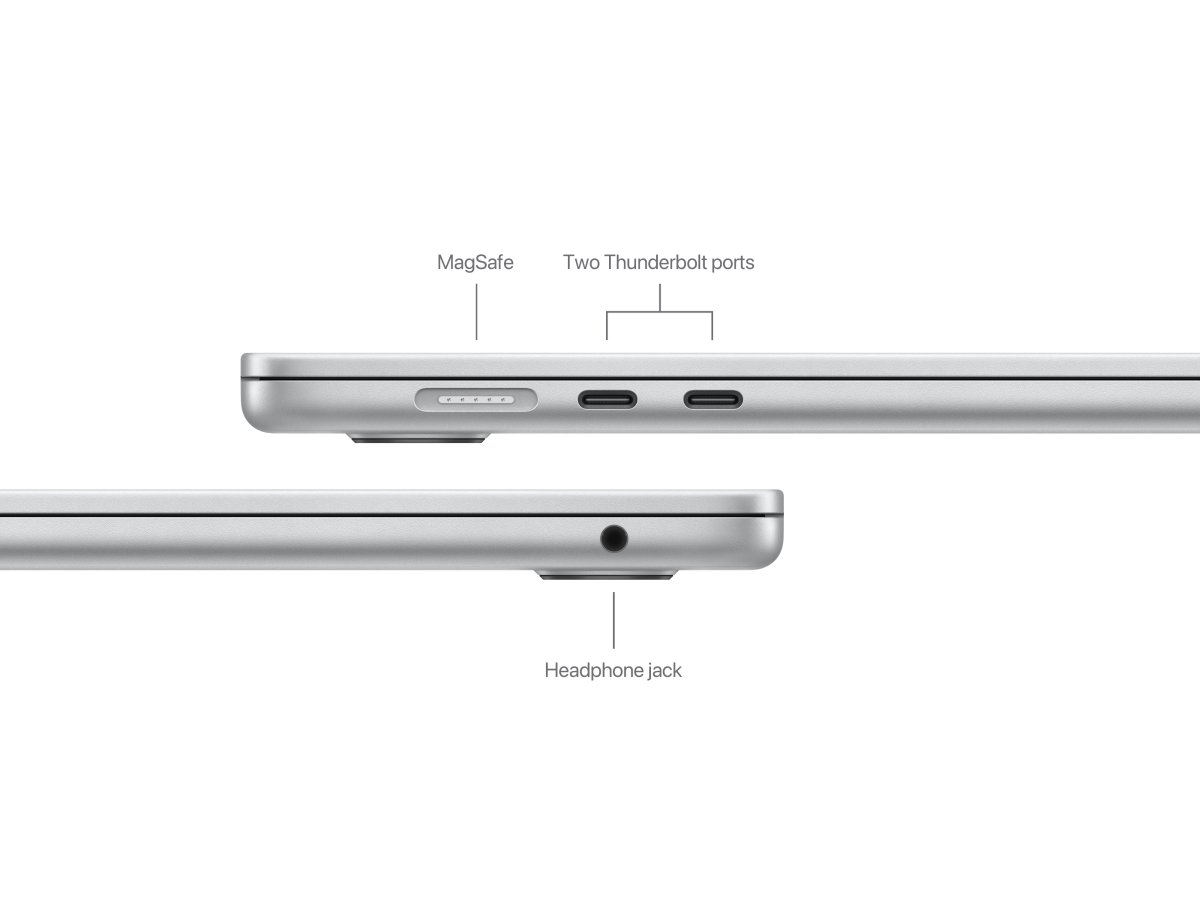 Apple 15 hüvelykes MacBook Air – M3 chip 8 magos CPU-val, 10 magos GPU-val, 16 GB egyesített memória, 512GB SSD – ezüst - Image 3