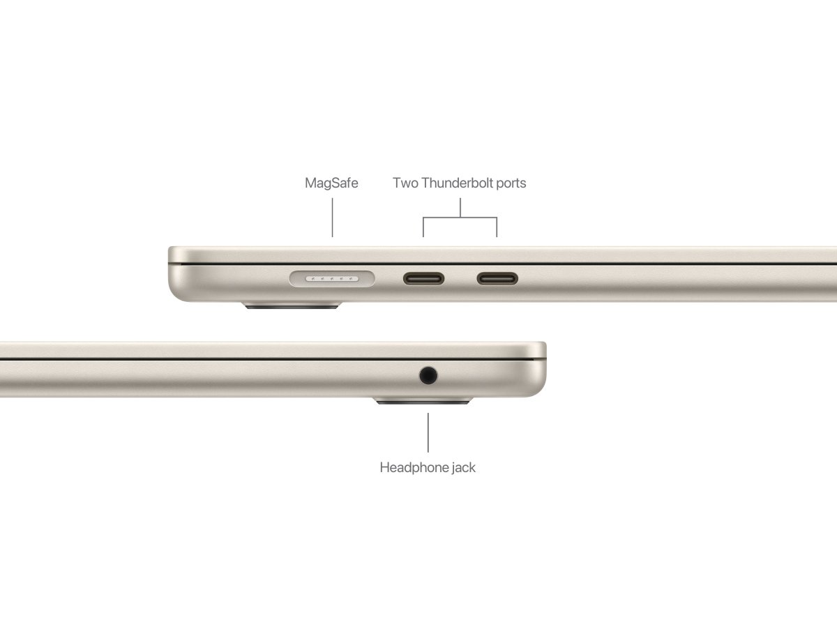 Apple 15 hüvelykes MacBook Air – M3 chip 8 magos CPU-val, 10 magos GPU-val, 16 GB egyesített memória, 512GB SSD –  csillagfény - Image 5