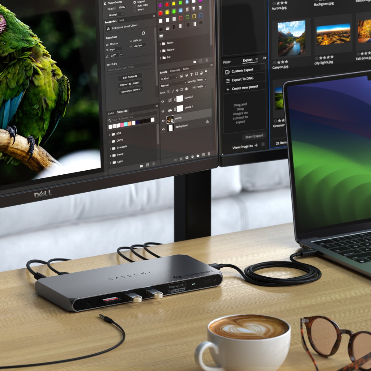 Satechi - Thunderbolt 4 többkijelzős dokkolóállomás - EU - Szürke - Image 6