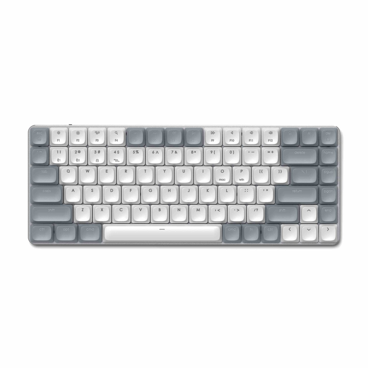 Satechi - SM1 Slim mechanikus háttérvilágítású Bluetooth billentyűzet (Windows billentyűzet - Windows, Left Alt, Right Alt 2.4GHz USB vevő) - Szürke/Fehér - Image 3