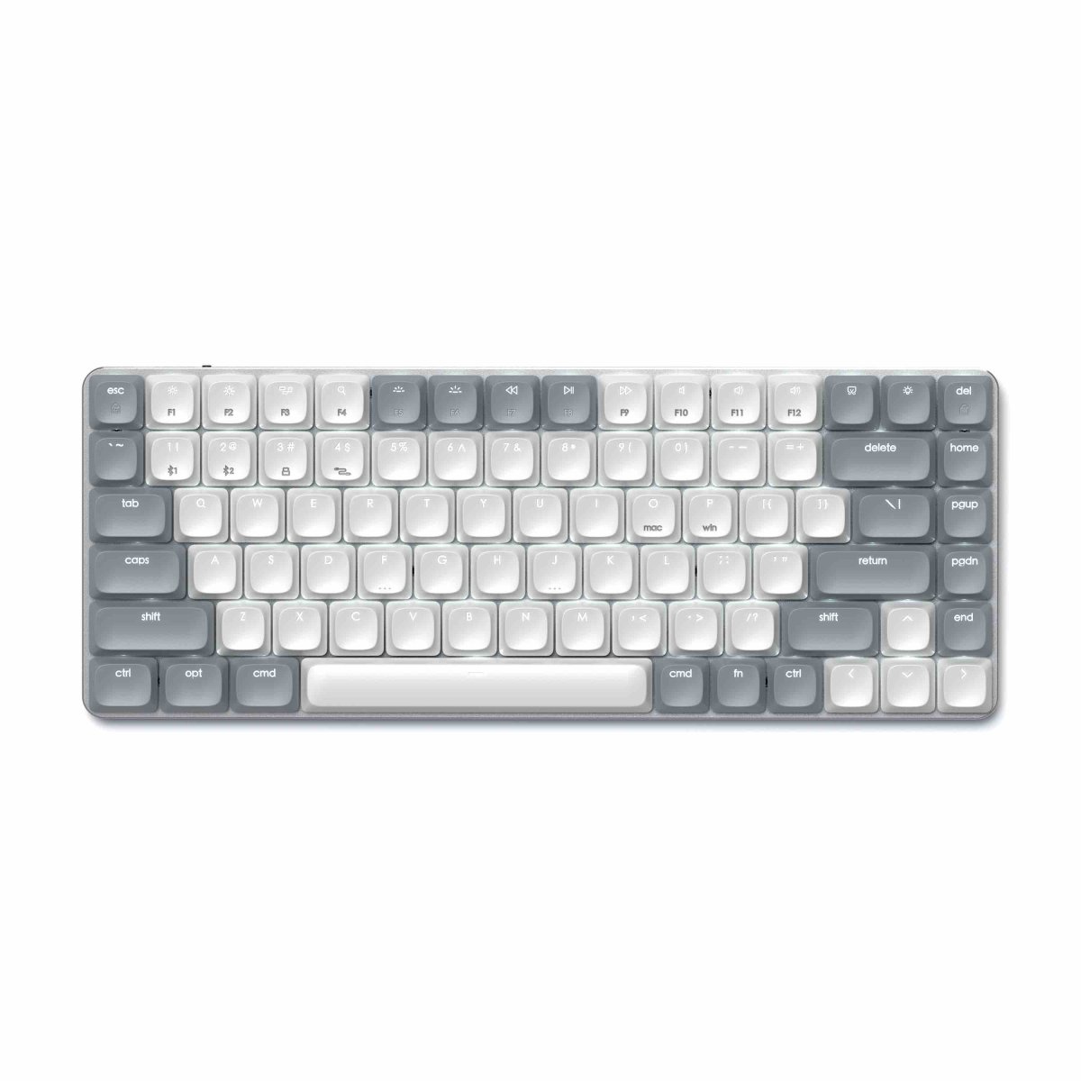 Satechi - SM1 Slim mechanikus háttérvilágítású Bluetooth billentyűzet (Windows billentyűzet - Windows, Left Alt, Right Alt 2.4GHz USB vevő) - Szürke/Fehér - Image 6