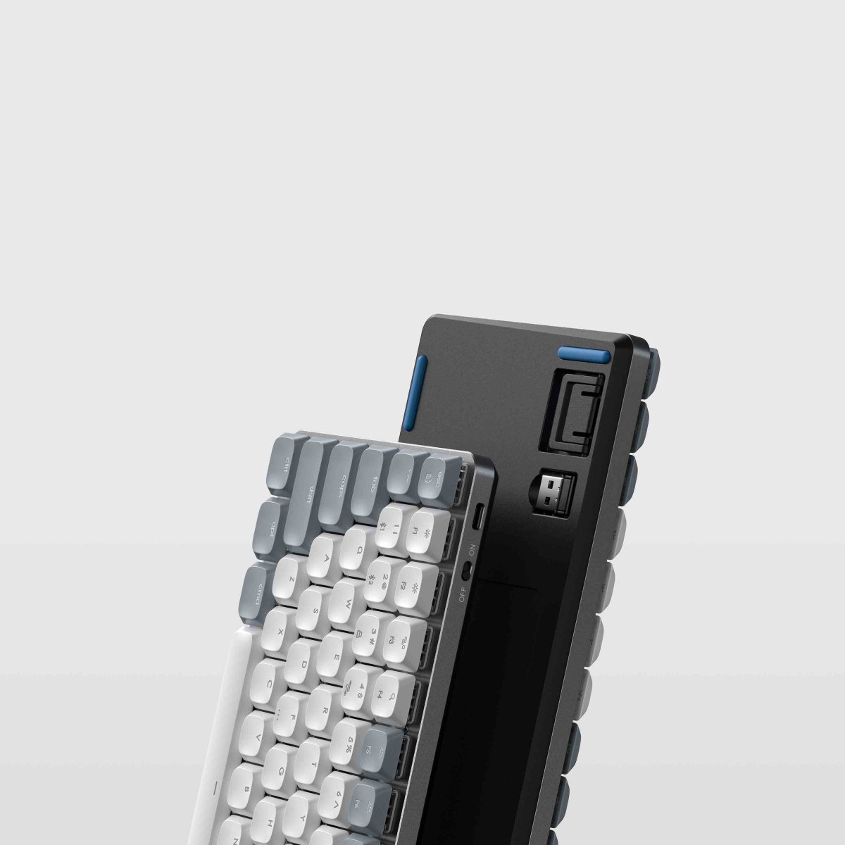 Satechi - SM1 Slim mechanikus háttérvilágítású Bluetooth billentyűzet (Windows billentyűzet - Windows, Left Alt, Right Alt 2.4GHz USB vevő) - Szürke/Fehér - Image 2