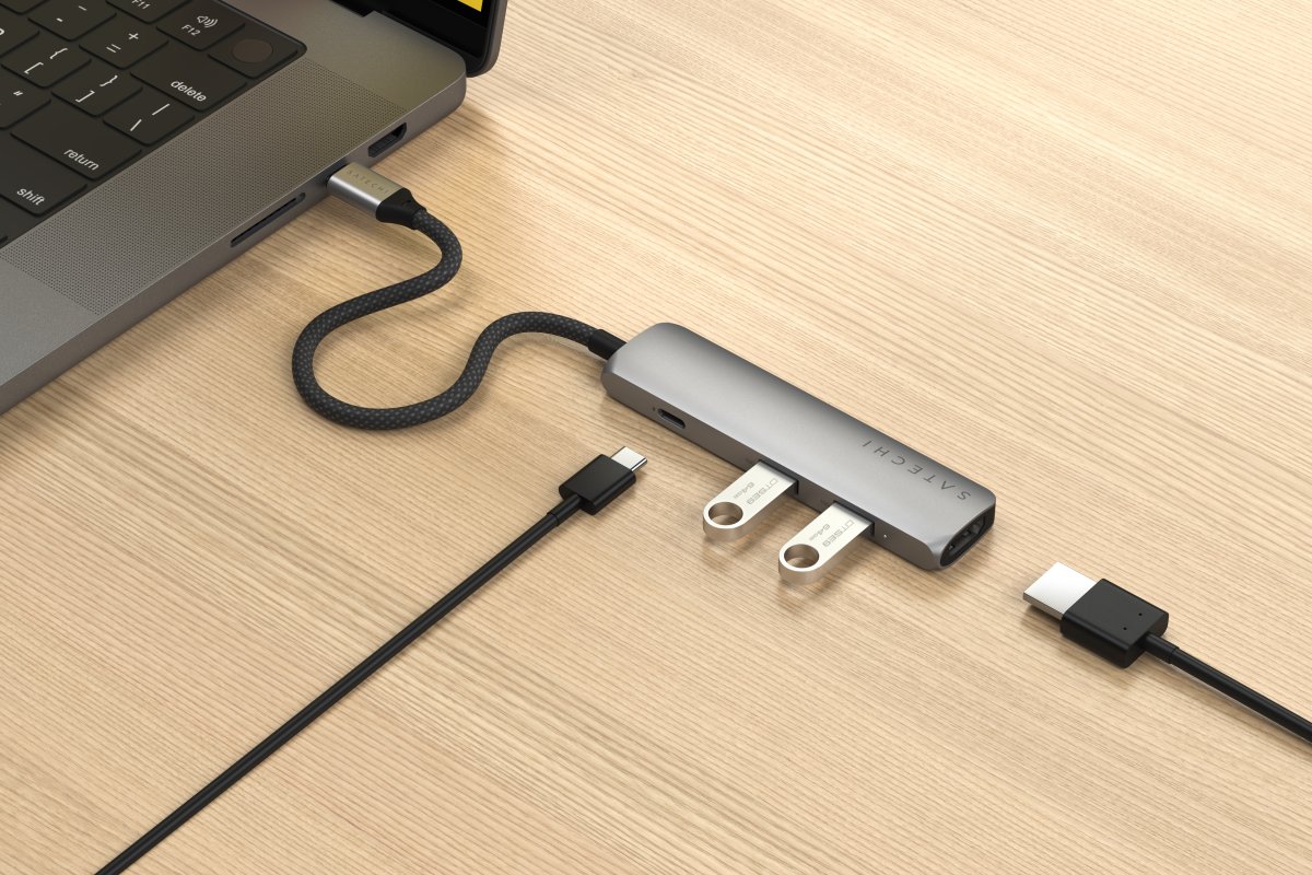 Satechi - 4 az 1-ben USB-C Slim multiport adapter 4K - Szürke - Image 3