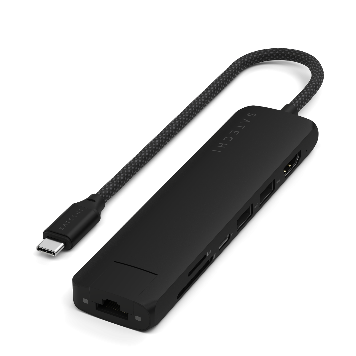 Satechi - 7 az 1-ben USB-C Slim multiport adapter Ethernet csatlakozóval - Fekete - Image 5