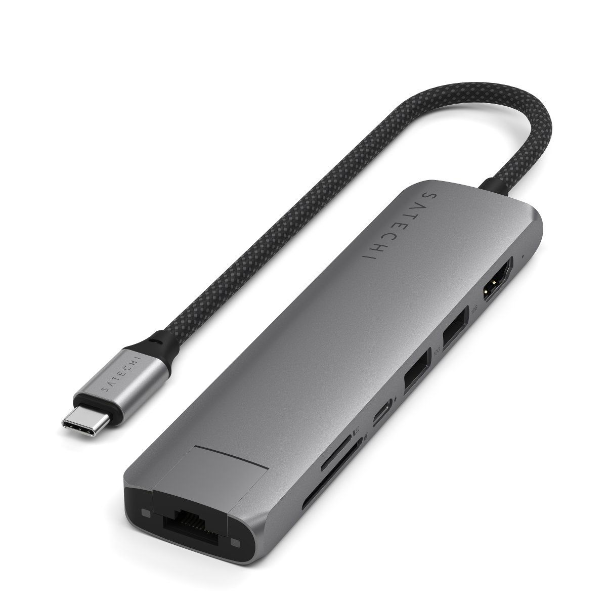 Satechi - 7 az 1-ben USB-C Slim multiport adapter Ethernet csatlakozóval - Szürke - Image 3