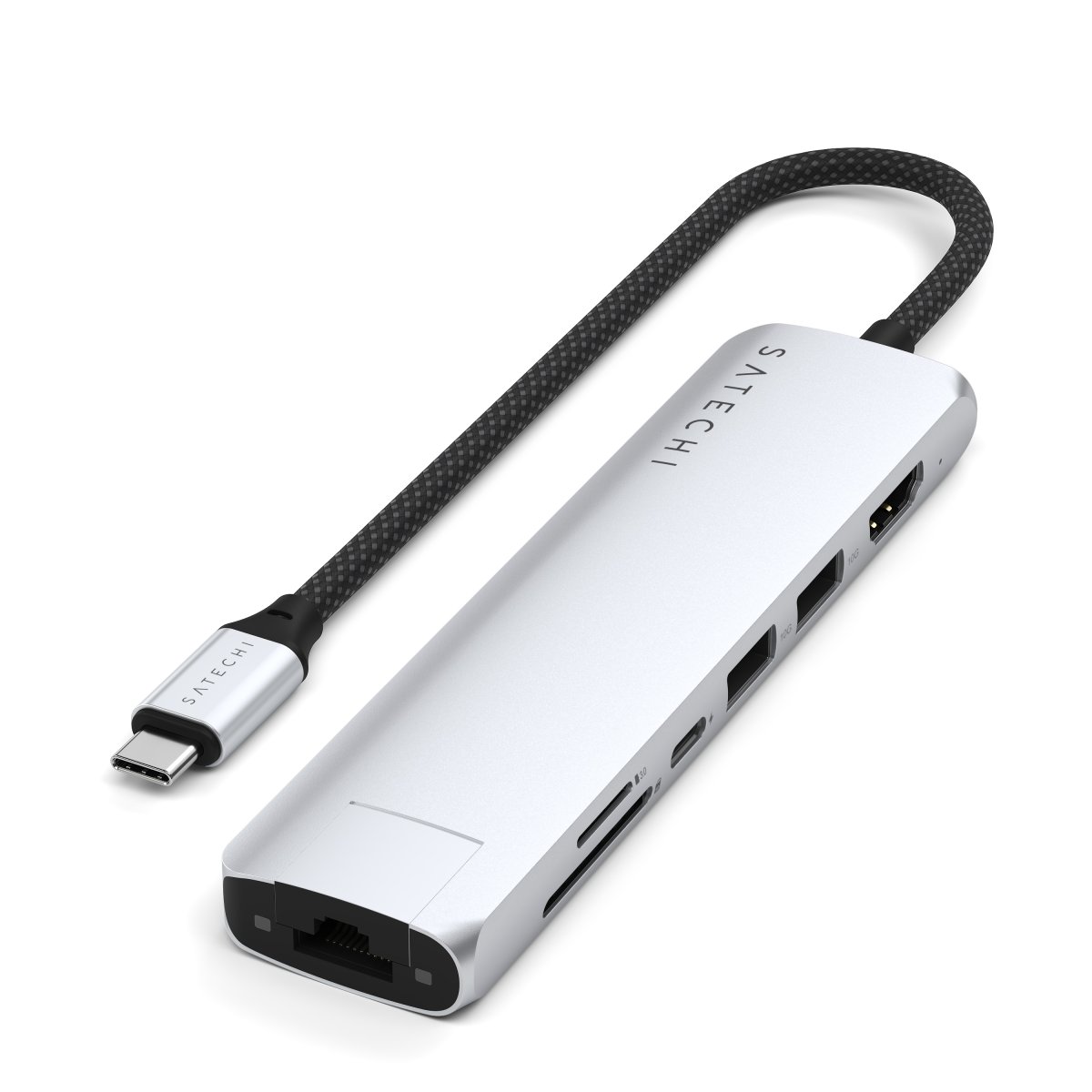 Satechi - 7 az 1-ben USB-C Slim multiport adapter Ethernet csatlakozóval - Ezüst - Image 6