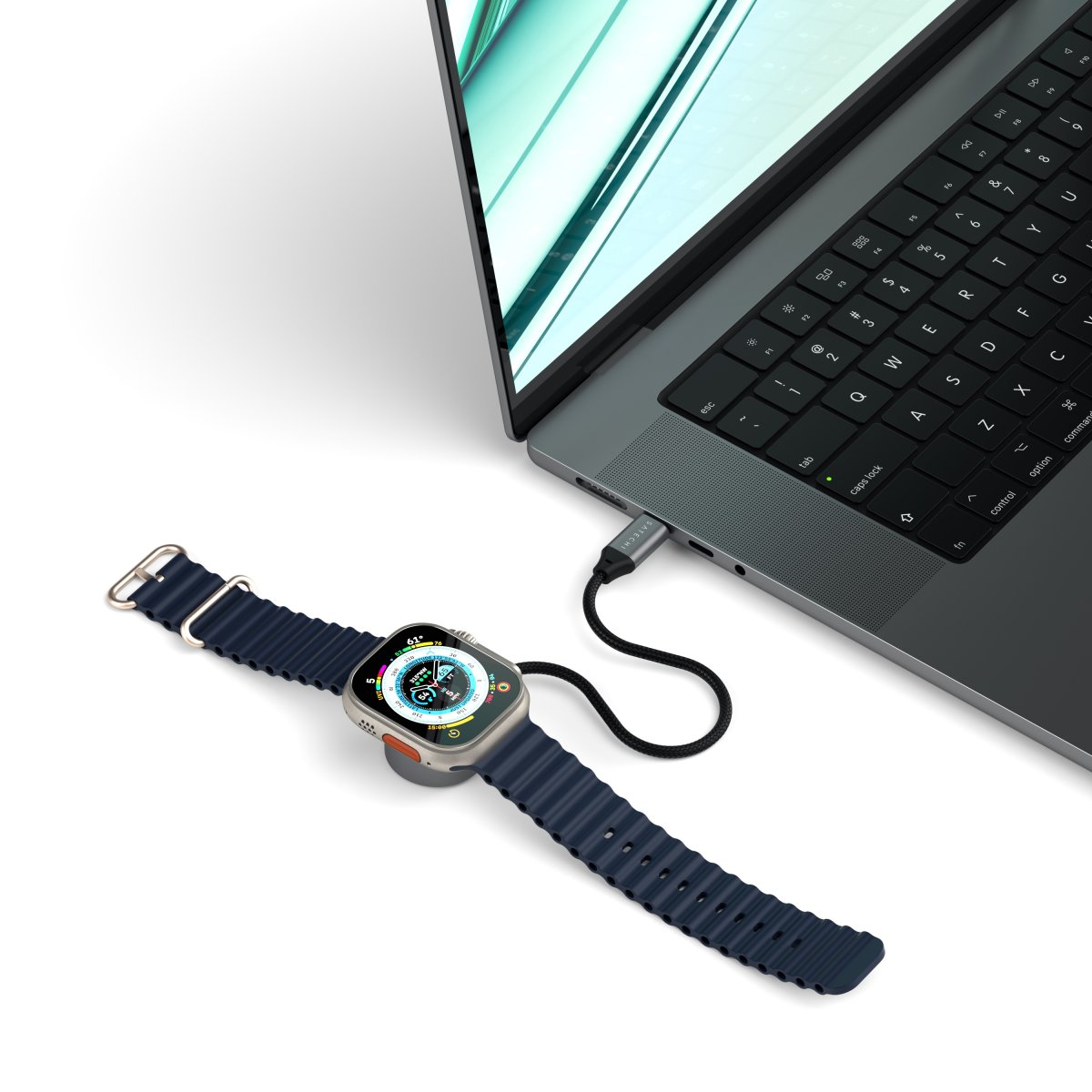 Satechi - USB-C mágneses gyorstöltő kábel Apple Watch-hoz - Szürke - Image 5