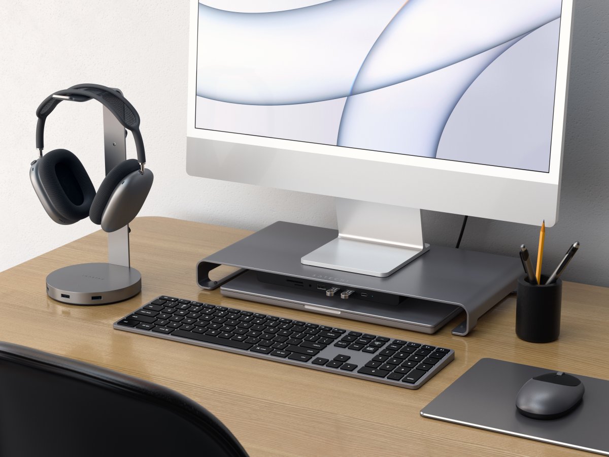 Satechi - USB-C monitorállvány Hub XL - Szürke - Image 4